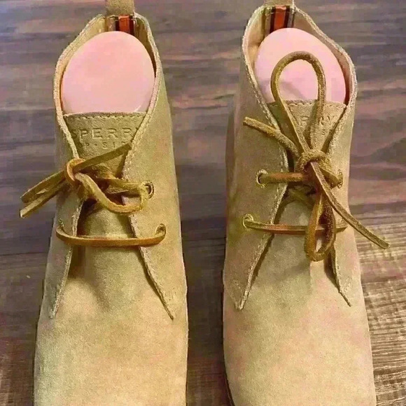 Sperry Harlow Wedge Chukka Bootie Tan Sz 8.5 - Picture 7 of 12